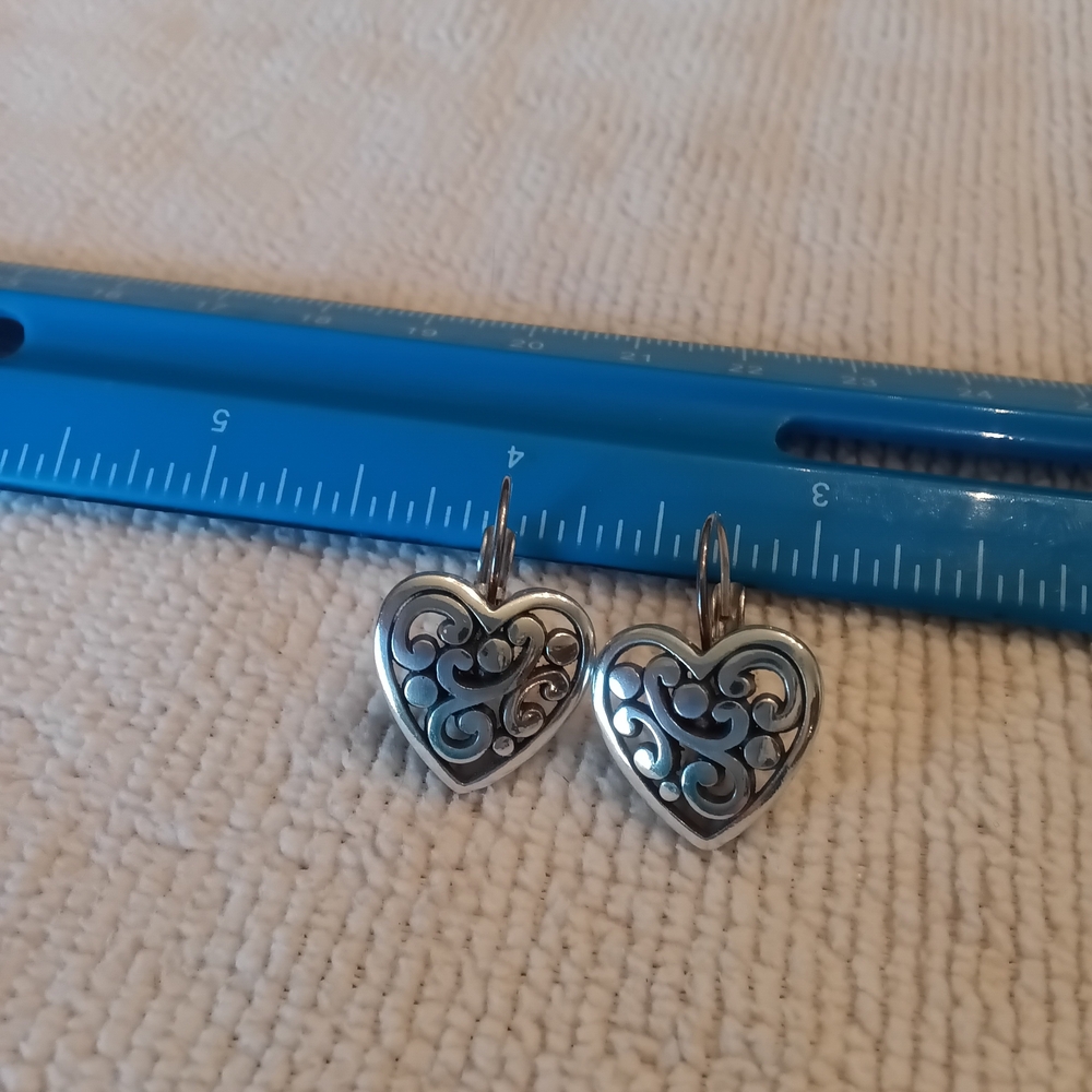 Brighton Contempo Heart Leverback Earrings  - Necklace Listed Seperately - Picture 2 of 5
